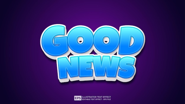 Good news editable 3d text effect font