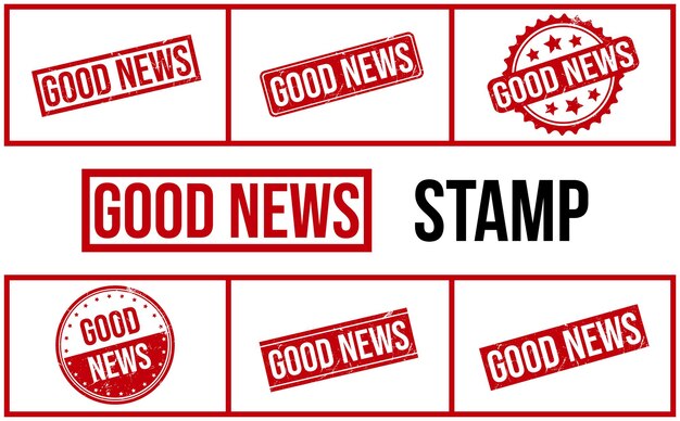 Vector good news rubber stamp set vector