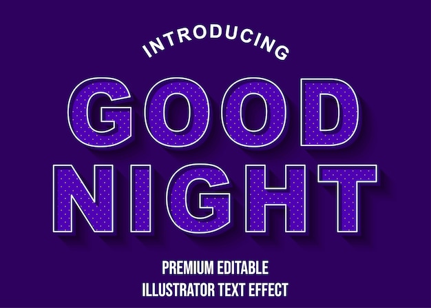 Good Night - 3d paarse teksteffect lettertype