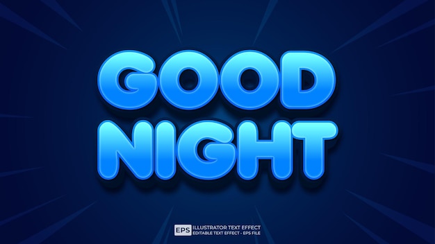 Good night editable text effect font