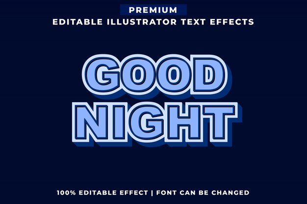 Good Night Editable Vintage Text Effect