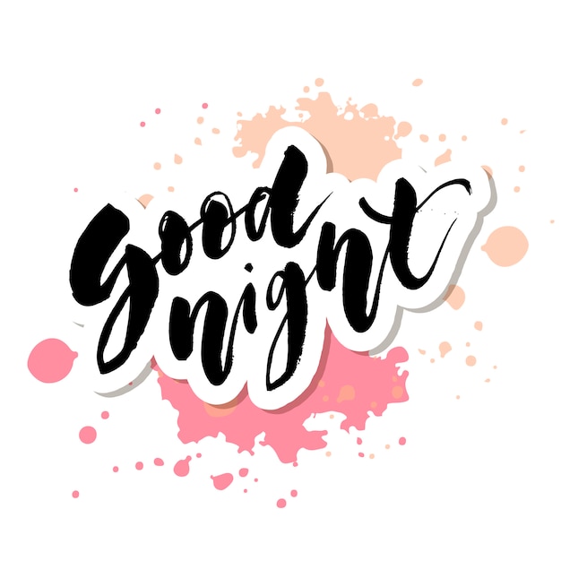 Vector good night lettering calligraphy vector text phrase typography type watercolor