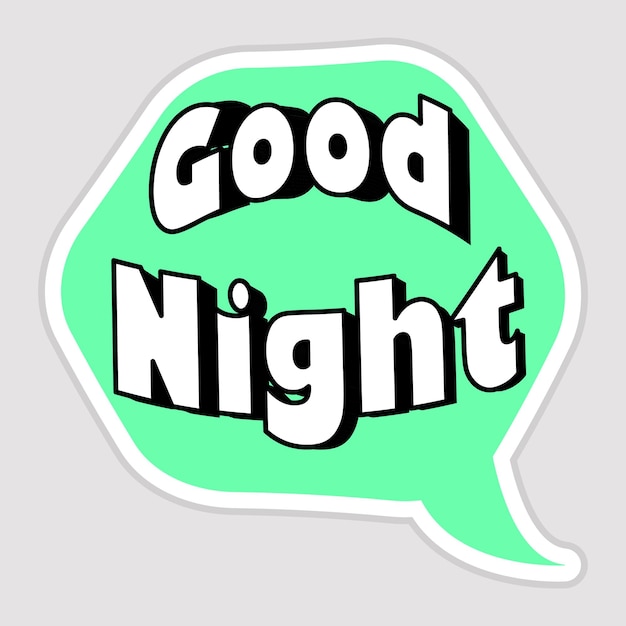 Good Night Messages Sticker Design lettering sticker typographic message chat badge