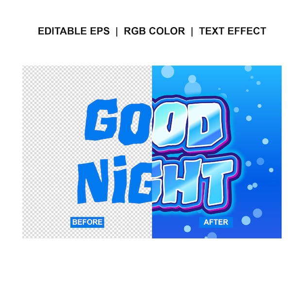 Good Night Text Effect Illustrator