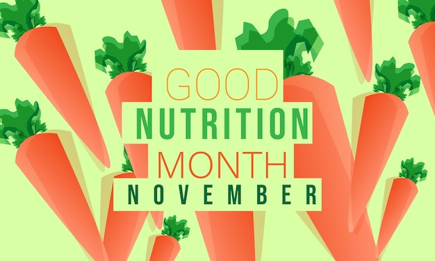 Good nutrition month background banner card poster template vector illustration