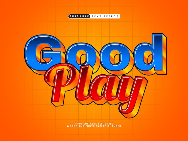 good play 3d editable text effect in game style