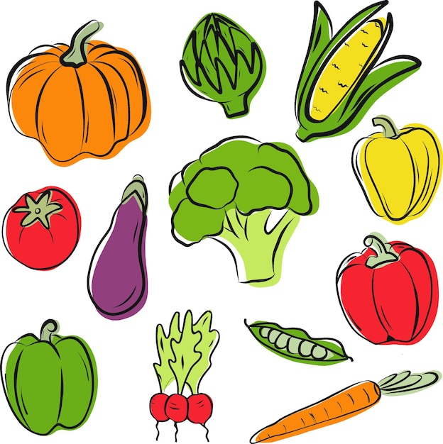 Premium Vector Good Quality Set Of Hand Drawn Vegetables Vector