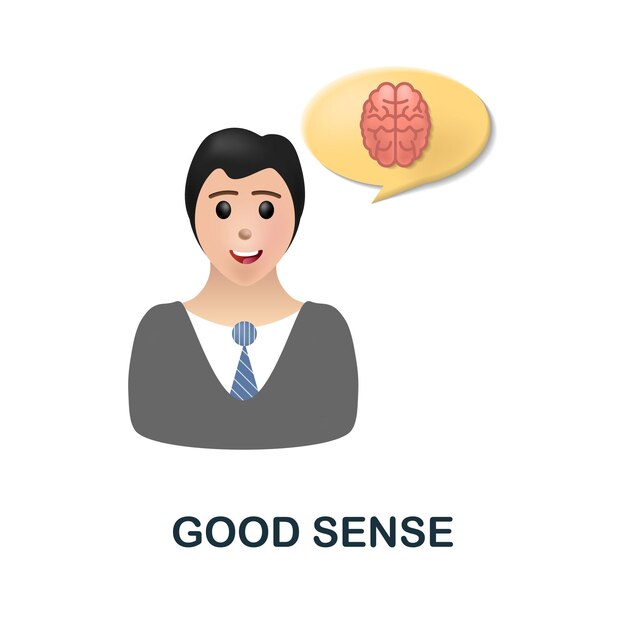 인간의 생산성 컬렉션에서 Good Sense 아이콘 3d 그림 웹 디자인 템플릿 infographics 등을 위한 Creative Good Sense 3d 아이콘