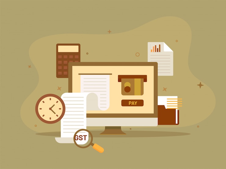 Vector good service tax concept with financial elements