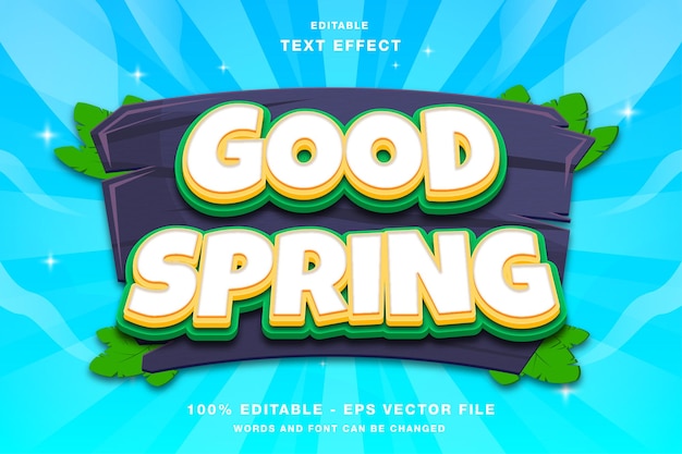 Good Spring 3D редактируемый текстовый эффект