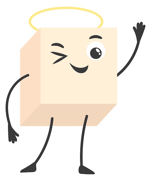 Good sugar cube character Candy angel mascot