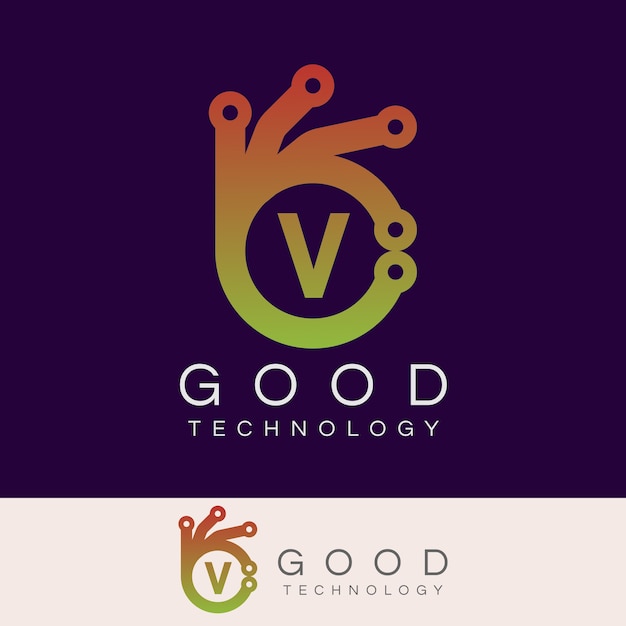 good technology initial Letter V Logo design