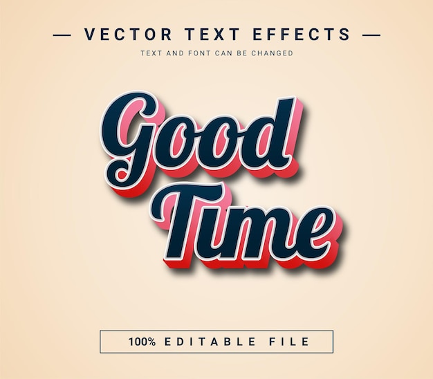 Good time 3d editable text effect