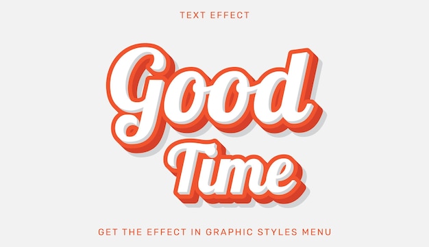 Good time editable text effect in 3d style