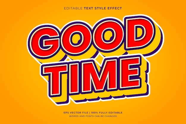 Good time retro editable text effect