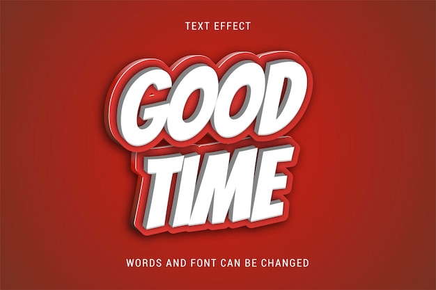 Vector good time text effect editable eps