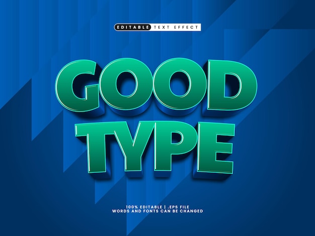 good type editable text effect in simple and modern text style