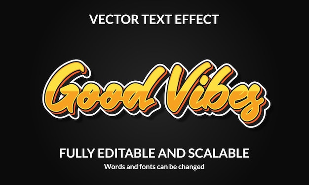 Good Vibes Editable 3D text style effect