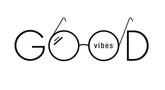 Vettore occhiali good vibes stampa design creativo