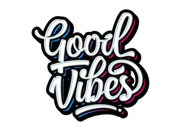 Векторная иллюстрация типографики good vibes