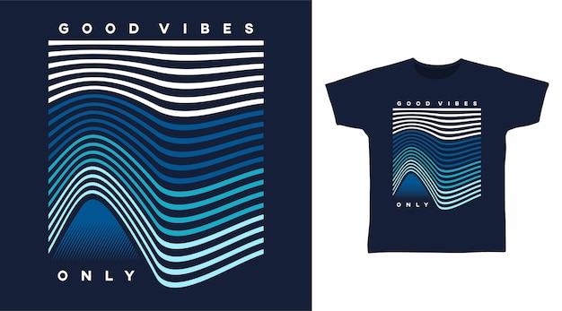 Дизайн футболки Good Vibes Line Art