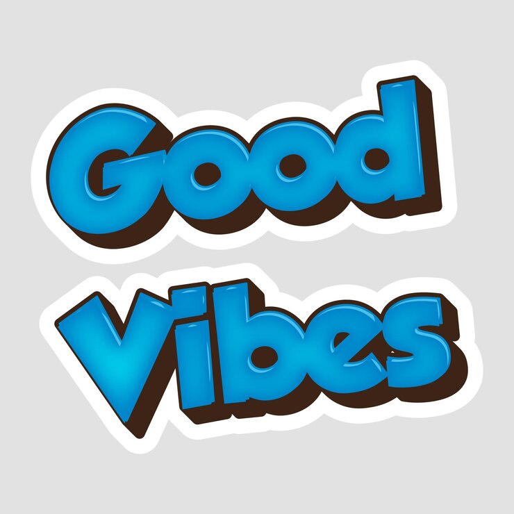 Vector good vibes messages sticker ontwerp lettering sticker typografische boodschap chat badge
