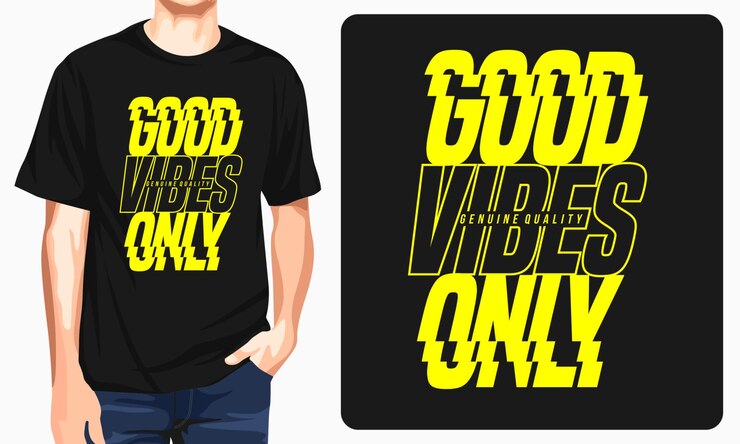 Premium Vector | Good vibes only tshirt design