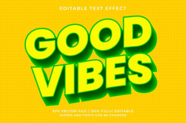 Good vibes retro pop art text effect