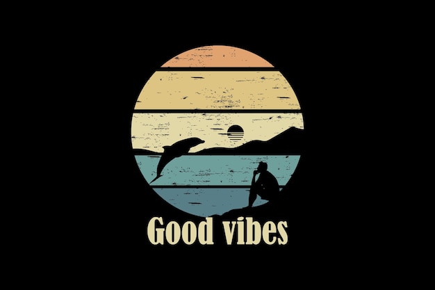 Good vibes retro vintage landschapsontwerp