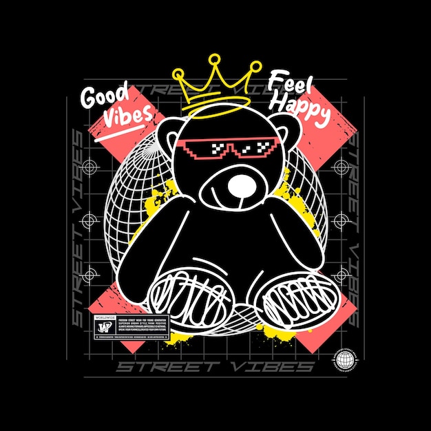 Good vibes slogan graphic design per streetwear e felpe con cappuccio in stile urbano