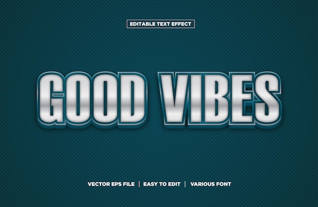 Good Vibes-teksteffect bewerkbare vector