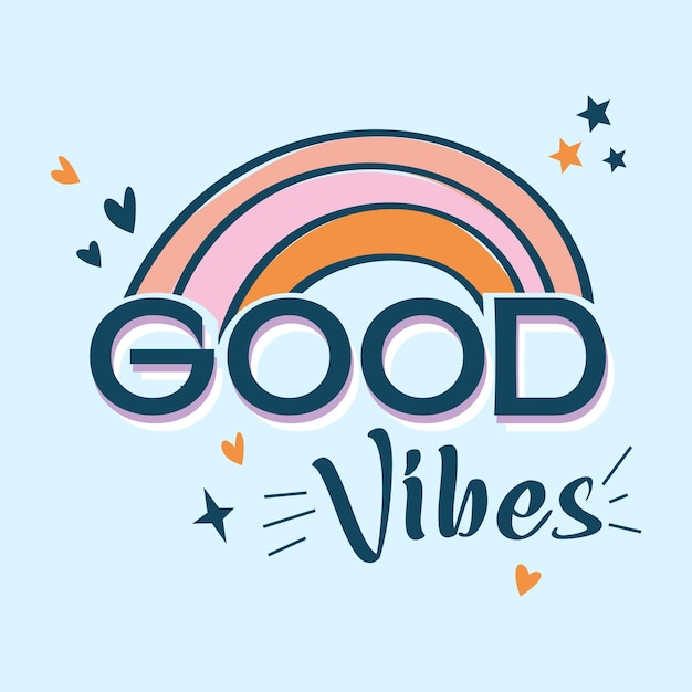 Good vibes typography slogan voor t-shirt printen tee grafisch ontwerp