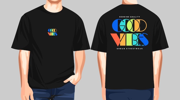 Дизайн футболок good vibes urban streetwear