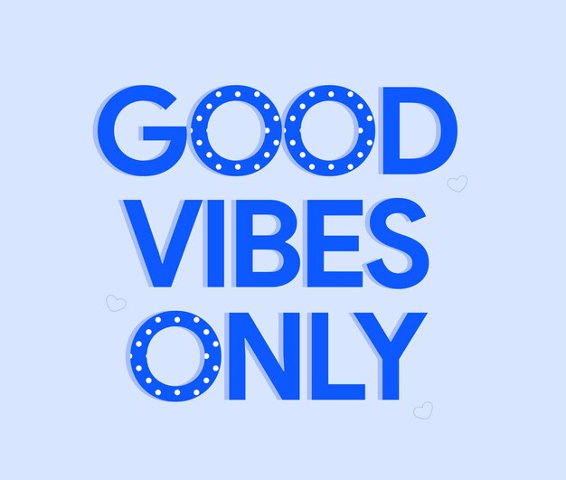 Vector good vibes vactor typography gradient isometric font