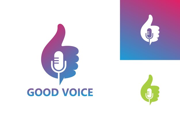 Vettore good voice logo template design vector, emblem, design concept, creative symbol, icon