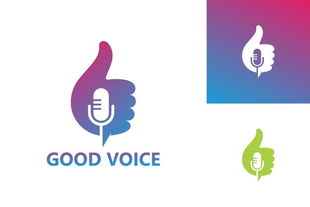 Вектор дизайна шаблона логотипа good voice, эмблема, концепция дизайна, креативный символ, значок