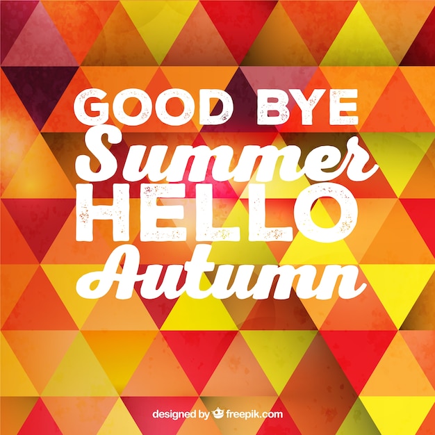 Vector goodbye summer, hello autumn