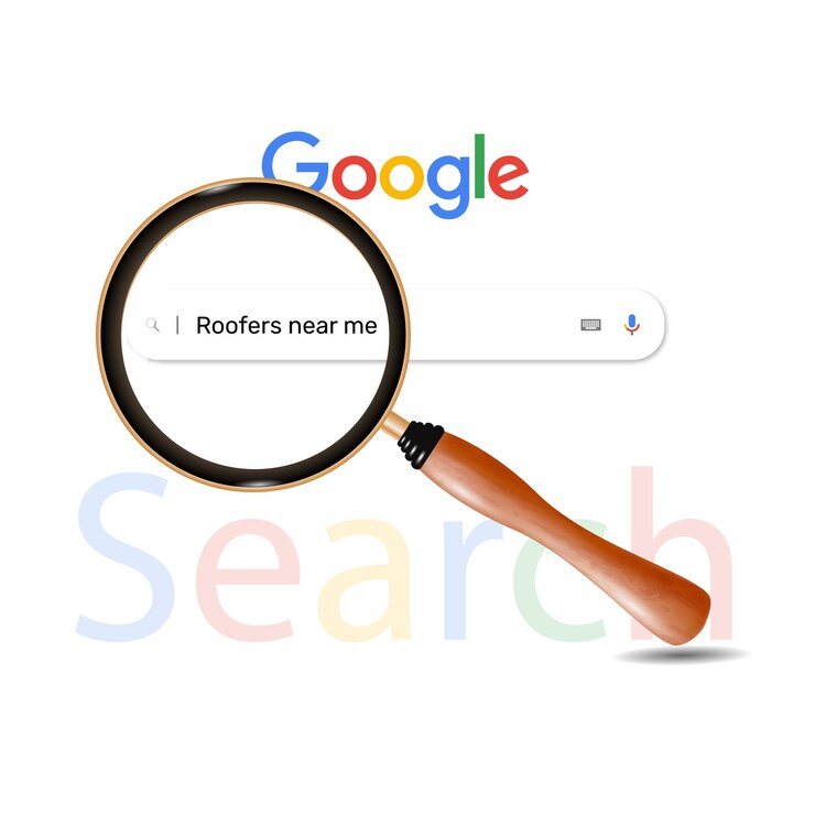 Vector google search bar net browser mobile magnifying glass seo concept