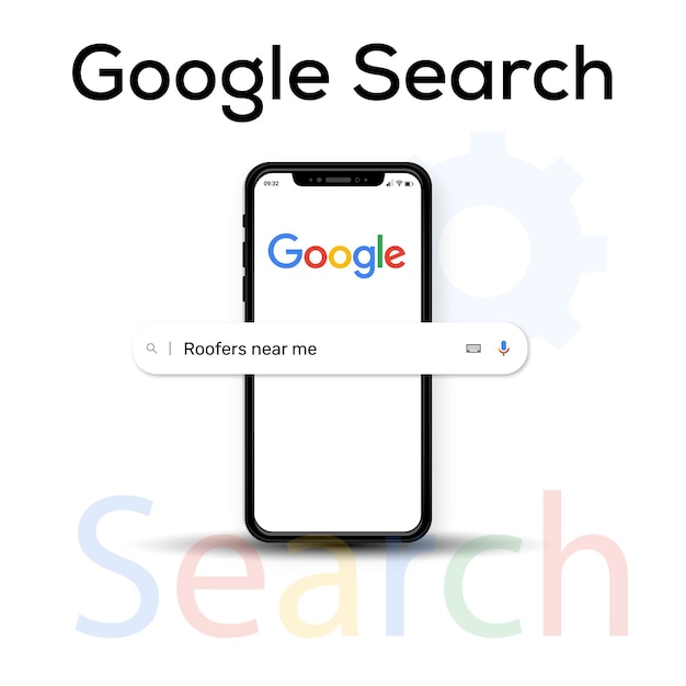 Вектор Панель поиска google, чистый браузер, мобильное увеличительное стекло, концепция seo