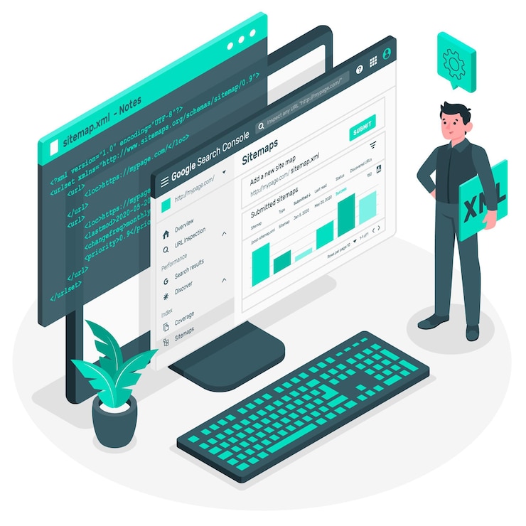 Vector google sitemap concept illustration