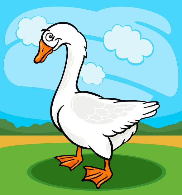 goose bird farm animal cartoon illustration