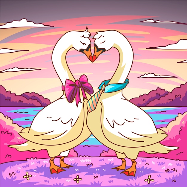 Vector goose couple