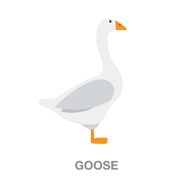 Vector goose illustration on transparent background