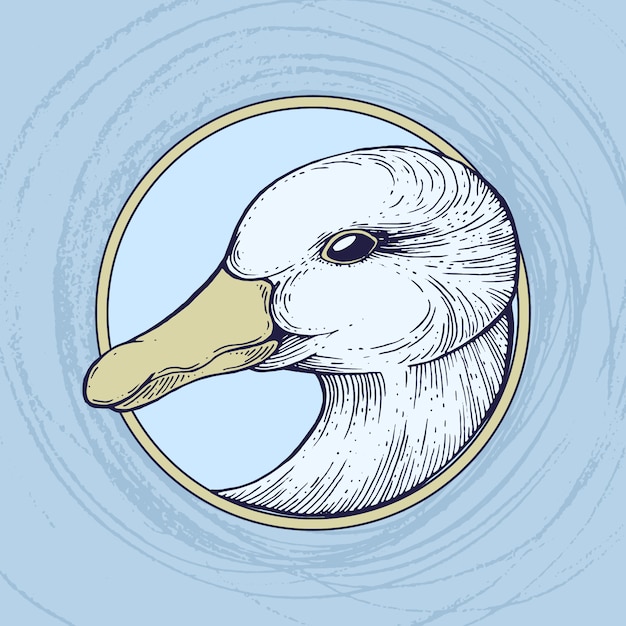 Vector goose ink drawing