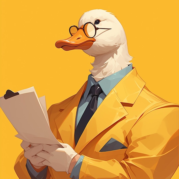 Vector a goose lawyer cartoon style