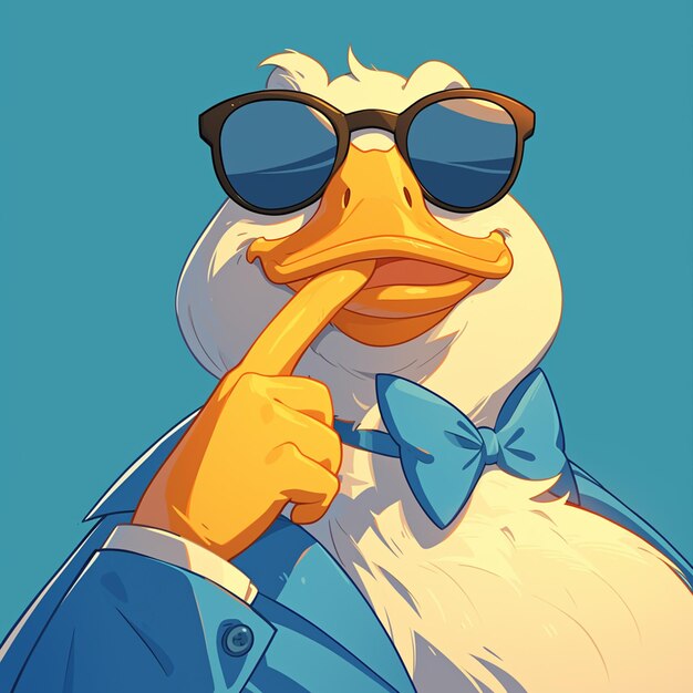 A goose lawyer cartoon style