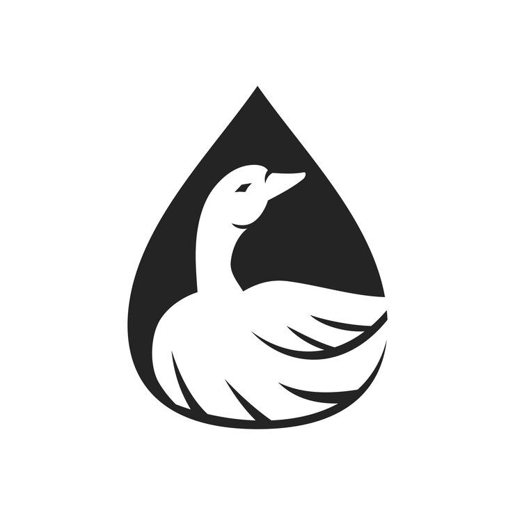 Vector goose logo template isolated brand identity icon abstract vector graphic