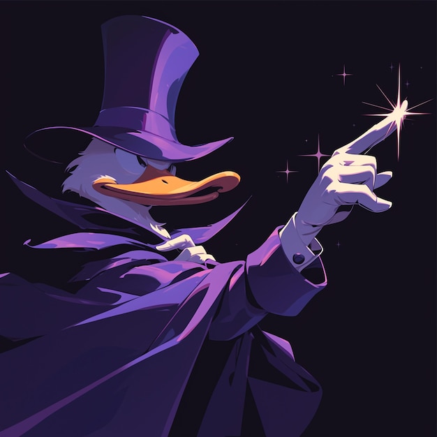 Vector a goose magician cartoon style