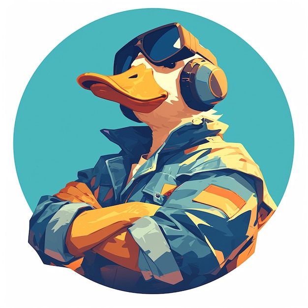 Vector a goose pilot cartoon style