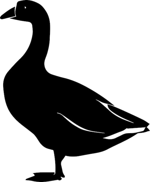 Colore nero dell'illustrazione della siluetta di vettore dell'oca